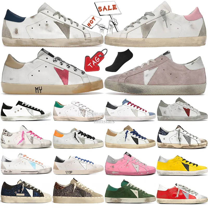 Designer sneakers casual skor kvinnor män klassiker gör gammal snörning smutsiga sko Italien femmes läder mocka grädde sula sneaker