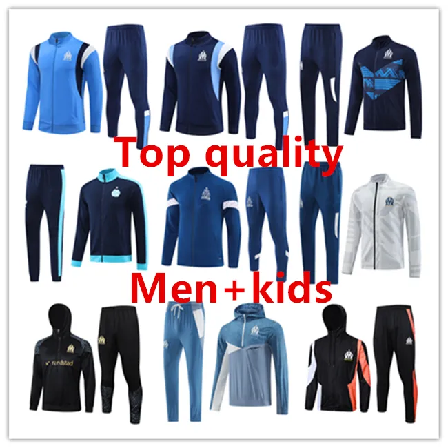 23 24 Survêtements de football à fermeture éclair pour hommes MILIK PAYET Marseille survetement fottball Costume d'entraînement veste maillot de pied Olympique OM survêtement kit de jogging de football