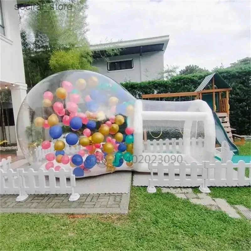 Oyuncak çadırlar 10ft açık üst kabarcık ev şişme balon kubbesi hava geçirmez çerçeveli aile partileri için şişme çadır fabrikasından glamping l240313