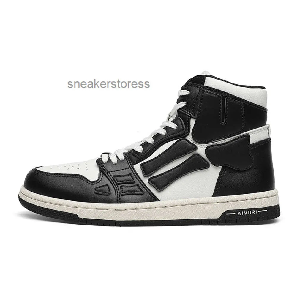 Chaussure en cuir Sneaker polyvalent Skel hommes chaussures de skateboard designer mode Amirshoe os gros blanc haut haut véritable petite épissure pour hommes femmes 40M2