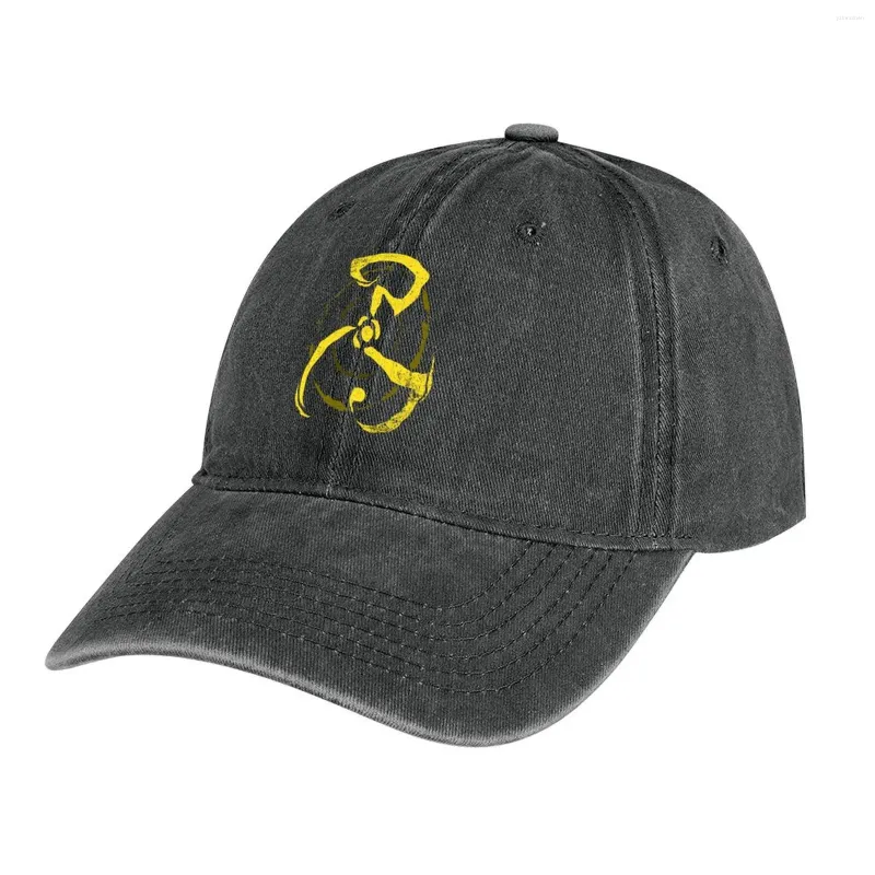 Berety żółty znak-King in Yellowcap Cowboy Hat Military Cap | -f- | Katarskie czapki dla kremów przeciwsłonecznych 2024 mężczyzn