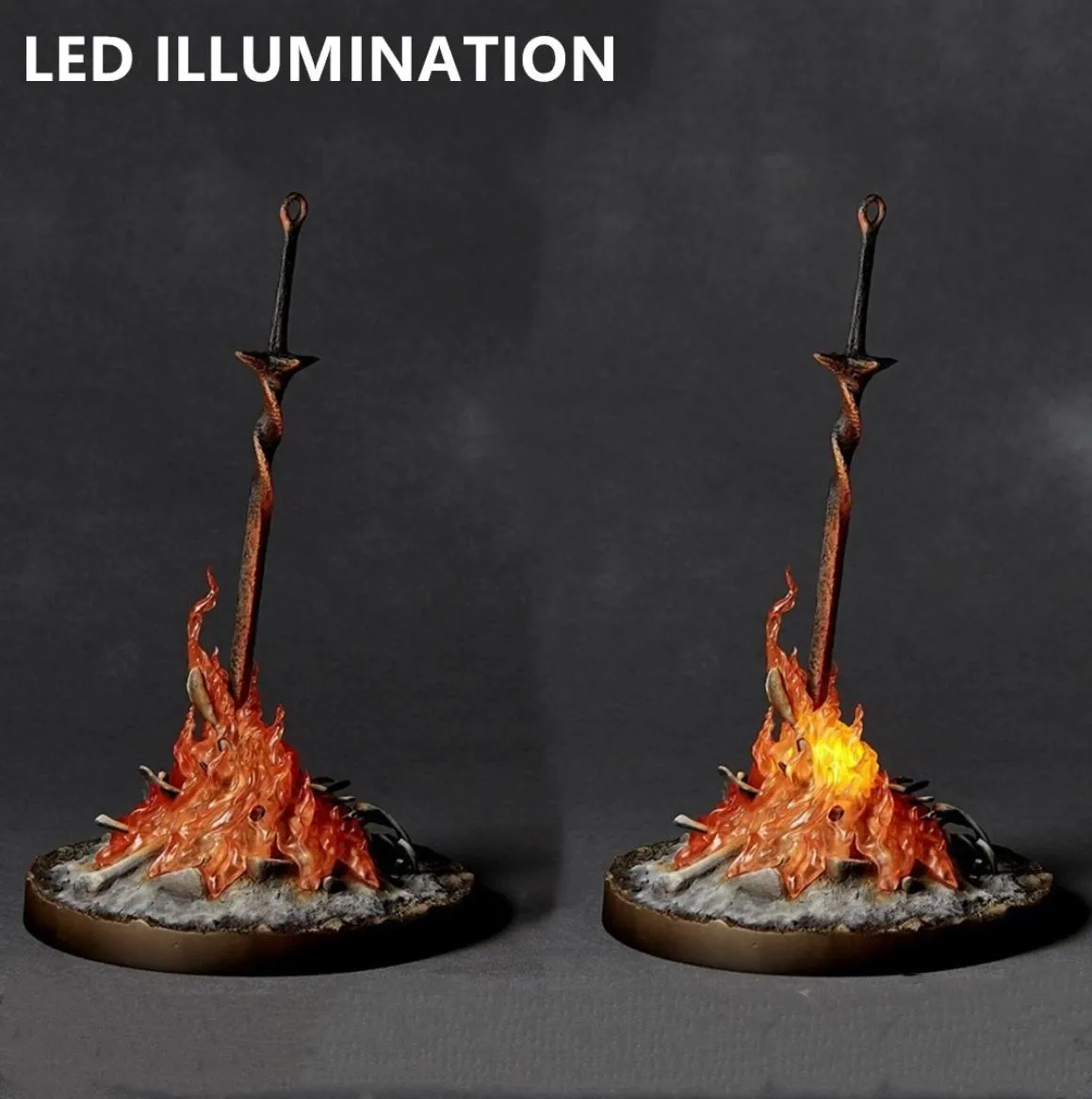 Dark Souls LED ILLUMINATION Bonfire LIT Lightup Statue Figurine d'action à collectionner6032664
