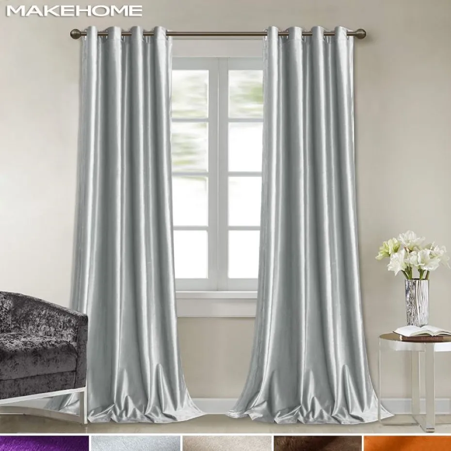 Italy Velvet Window Curtains for Kitchen Living Room Treatment Drapes Multi-color Shiny Solid Soft Curtains for Bedroom340s