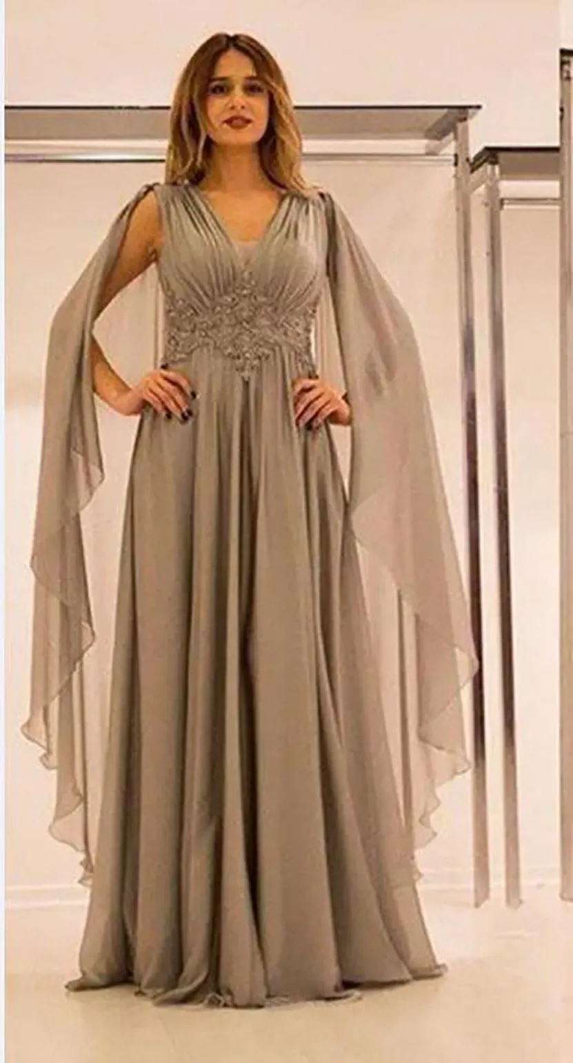 Elegant Long Gray Mother of the Bride Dress Sleeveless Capped Sleeve Chiffon  Floor-Length Formal Gown from Dhgate Mother's Dresses - price 207.92