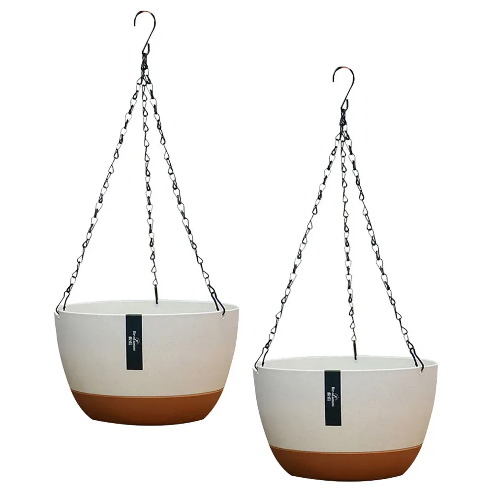 Planters 2 Sets Plastic Hanging Planter Orchid Basket Flower Baskets Stand Container Plants Pot Large Pots