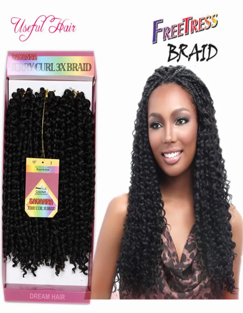 Boêmio crochê afro kinky encaracolado tranças 3pcspack SAVANA cabelo jerry encaracolado 10 polegadas trança de cabelo sintético trança água wa6096108