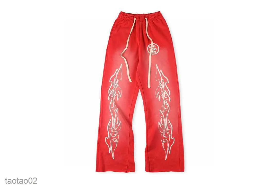 Mens Luxury Designers Pants Men Pantsl Hellstar Studios Red Flare Pants Sweatpants Men Jogger Fashion Hip Hop Casual