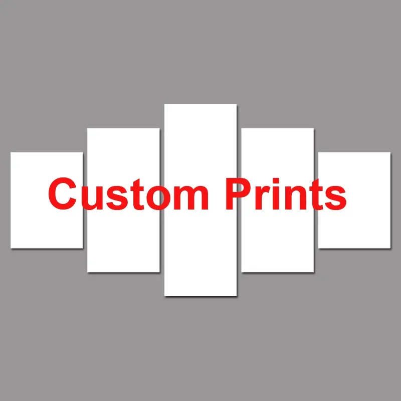 Calligraphy Drop Shipping Customized HD Prints Painting Custom Made Canvas Picture Frame 5 Panel Poster Modular Home Decoration PENGDA