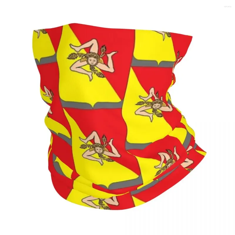 Lenços Itália da Sicília Bandeira Bandana Pescoço Capa Impressa Envoltório Lenço Quente FaceMask Equitação Unisex Adulto À Prova de Vento