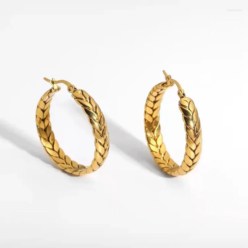 Boucles d'oreilles géométriques en acier inoxydable pour femmes, 1 paire, cercle de mode, accessoires bijoux à la mode