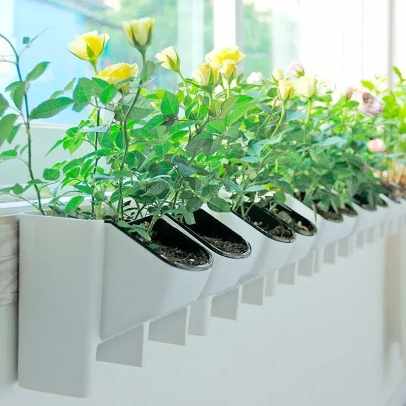 Fioriere Parete per piante Verde verticale Vaso da fiori sospeso a parete per balcone interno ed esterno Combinazione creativa di vaso da fiori in plastica in resina