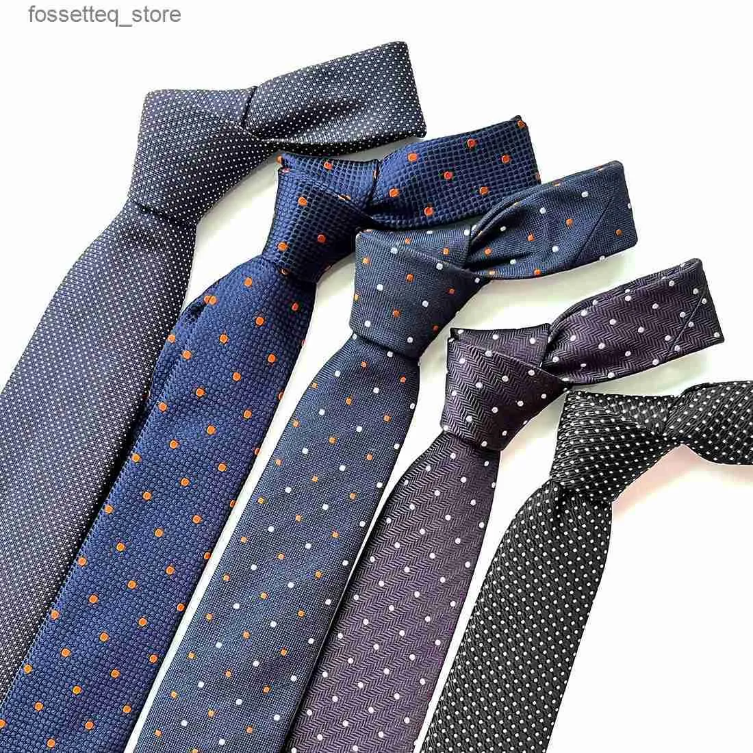 Cravatte Tailor Smith Cravatta da uomo Cravatte di seta da lavoro Cravatta a pois per uomo Accessori per vestirsi classici L240313