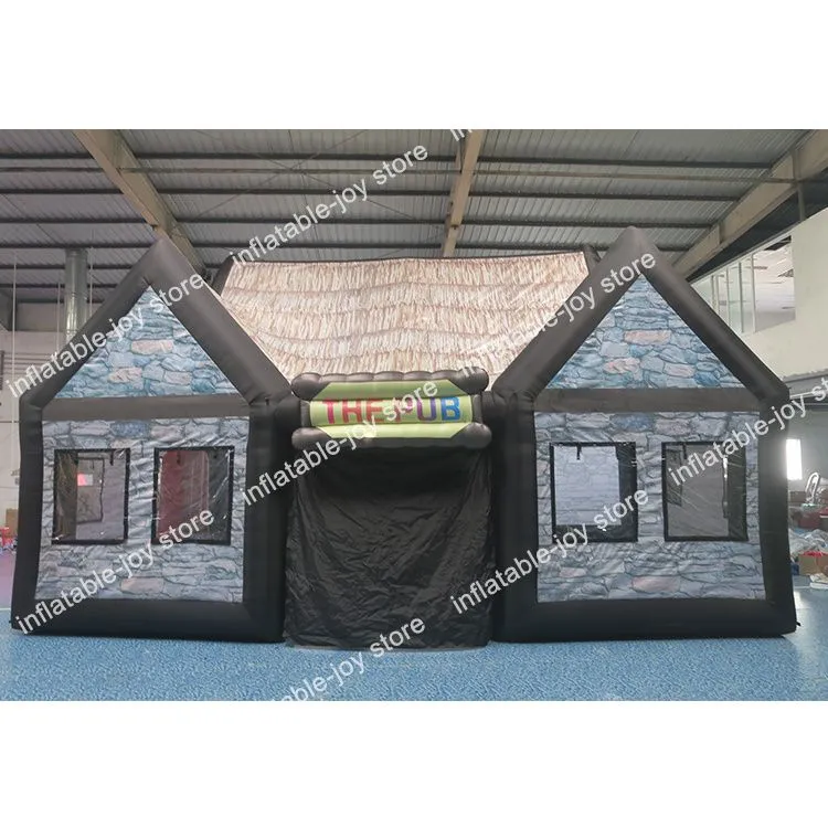 Actividades al aire libre, bar de aire portátil, posada a la venta, tienda de campaña grande para exteriores de 10mLx5mWx5mH (33x16,5x16,5 pies), pub inflable con soplador