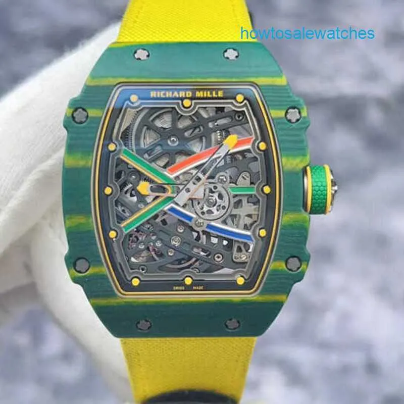 素敵なリストウォッチユニセックス腕時計RMウォッチRM67-02グリーンレッドブルートラックNTPTグリーンカーボンファイバーRM6702