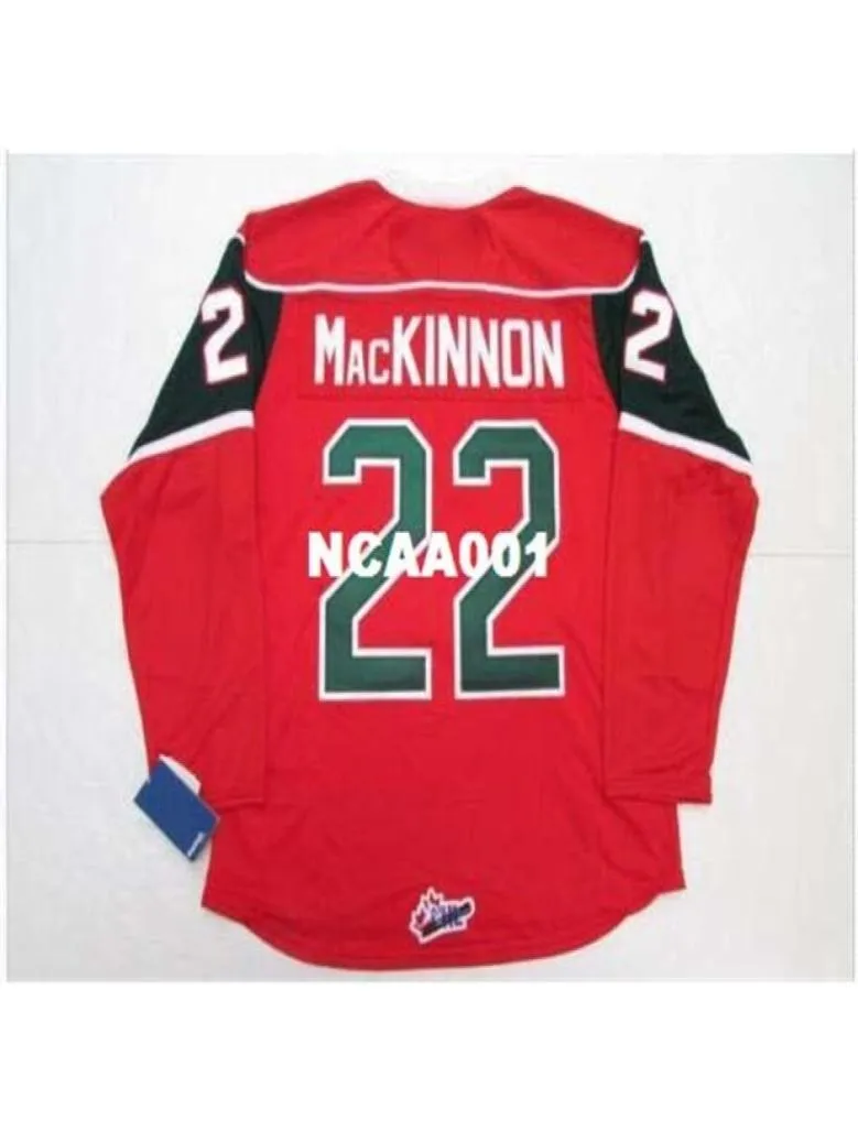 001 22 Nathan MacKinnon Halifax Mooseheads Vintage Away Home Hockey Jersey eller Custom något namn eller nummer Retro Jersey1994762