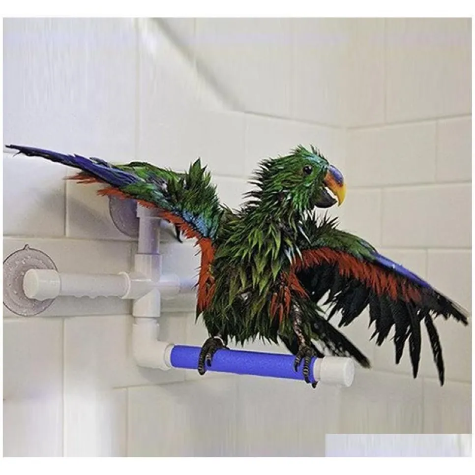 Inne zaopatrzenie ptaków Parrot Bath Prysznica stojąca stojak na Parrot Parrot Wspinaczka i gryzienie Parakeet Bir Qylvfn Bdesports216W