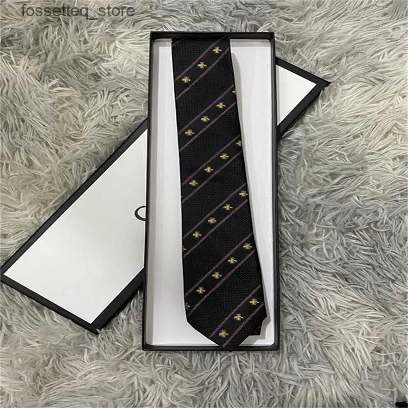 Neck Ties 2023 New Men Tie Mens Designer Ties Suit Tie Luxury Business Mens Silk Tie Party Wedding Tie Cravatino Cravat Necklace with Box L240313