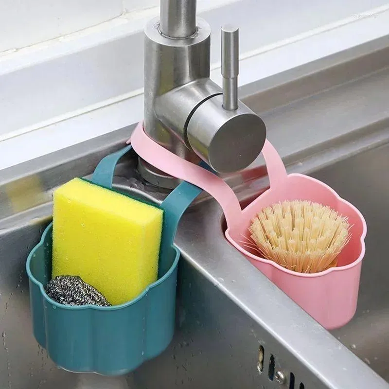 Panier de vidange d'évier de rangement de cuisine, porte-éponge à savon de salle de bains, accessoires suspendus