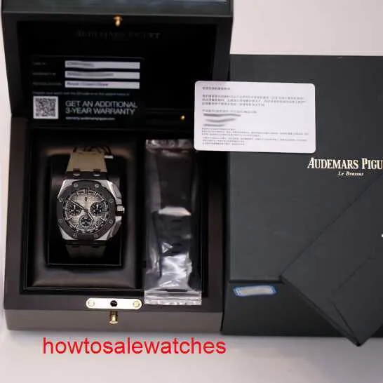 Highend Hot AP Наручные часы Royal Oak 26420SO Хронограф Слон Серый Мужские часы Стальное керамическое кольцо Автоматические машины Швейцарские роскошные часы Полный диаметр 43 мм