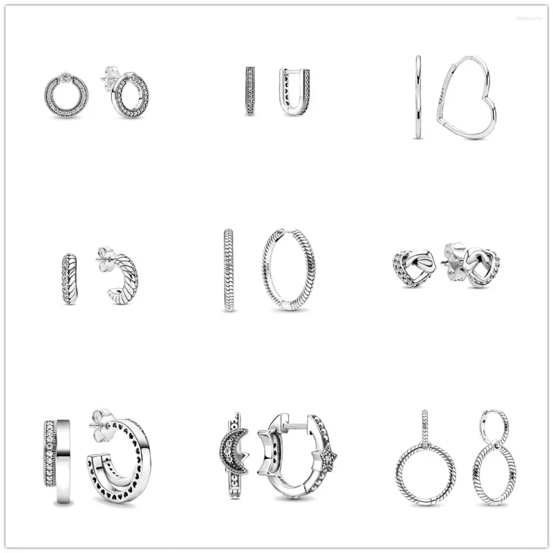 Ensemble de boucles d'oreilles créoles en argent Sterling 925 pour femmes, pierres précieuses amples, cercle de couleur métallique, tendance 2024, bijoux cadeau