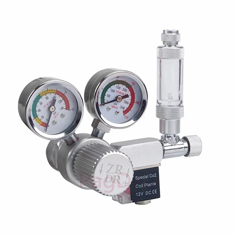 Equipment Aquarium CO2 Regulator Magnetic Solenoid Valve Water Plant Tank CO2 Tryck Mini Dual Gauge Display Bubble Counch Ventil