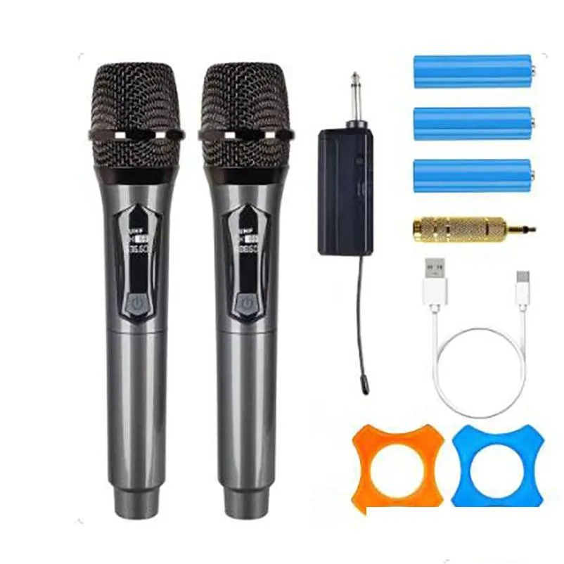 Microphones Nouveau Microphone sans fil dynamique Vhf portable micro professionnel pour chanter fête discours église Club spectacle salle de réunion maison Dro Otplk