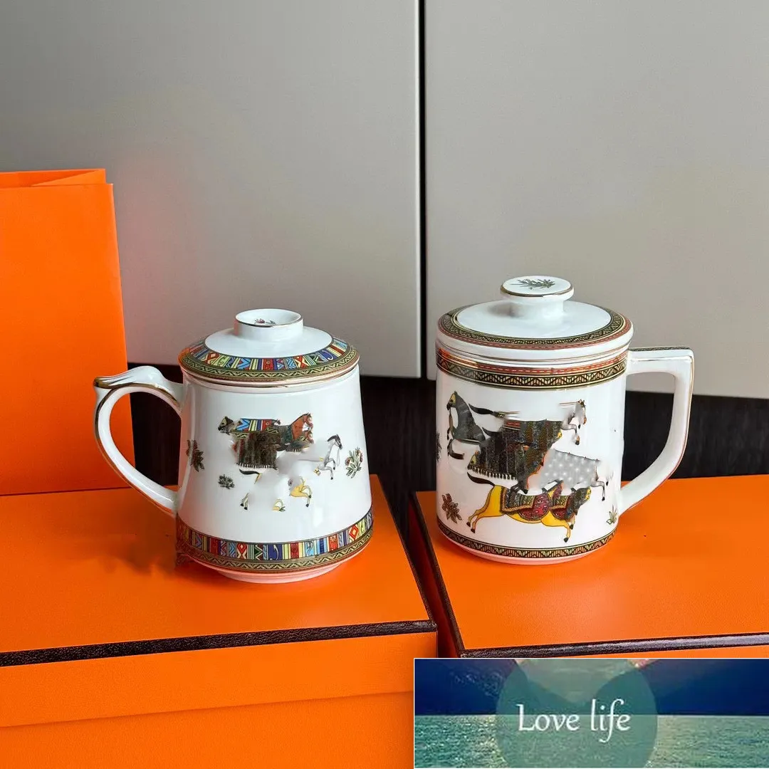 Designer de luxo matu osso china chá vazamento copo cerâmica chás separação xícara de chá escritório copos de água caneca