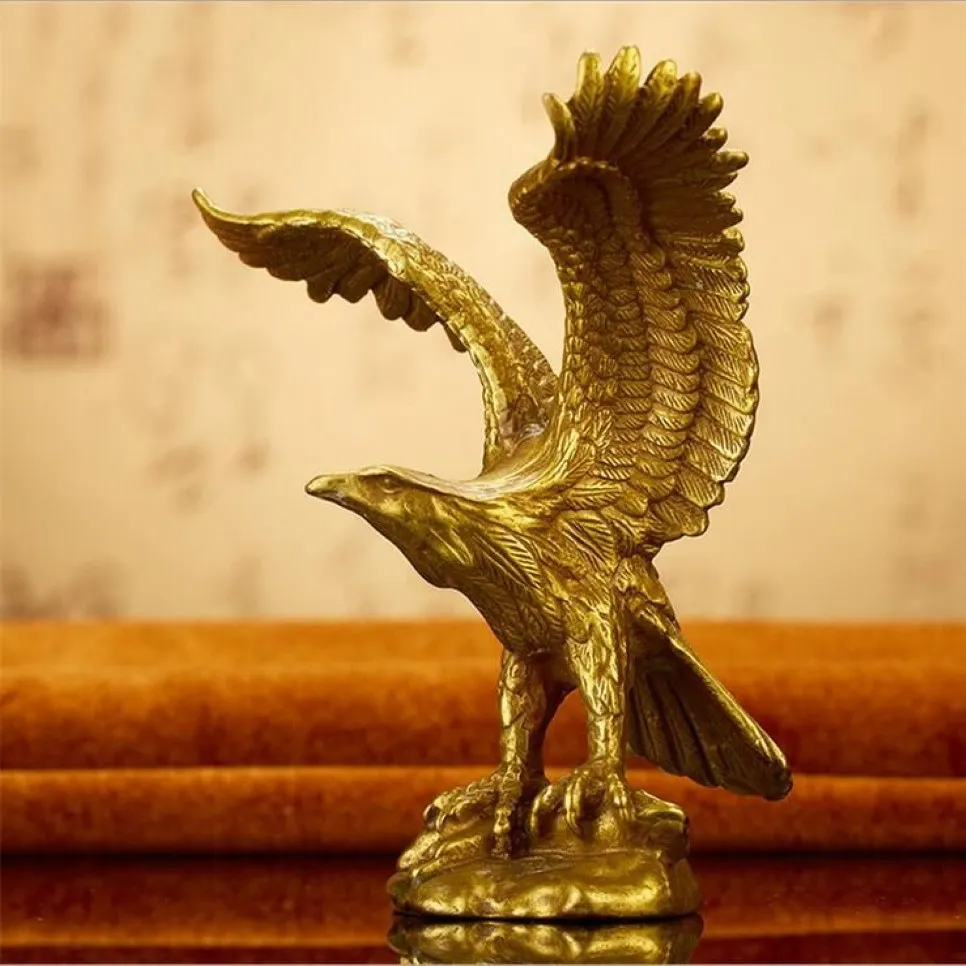 Adornos de águila de cobre puro, trompeta de cobre, exposición de águila voladora única, gran plan, decoraciones para el hogar y la Oficina, adornos artesanales 277f