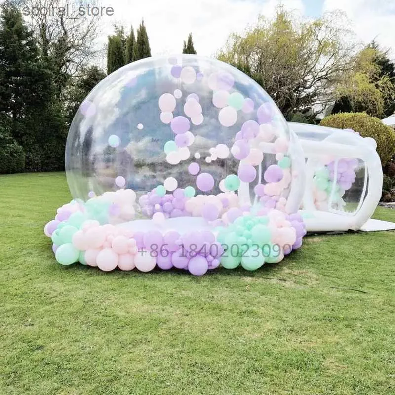 Toy Tents 10*6.5ft Outdoor Event Giant Transparent Inflatable Bubble Dome Tent House L240313