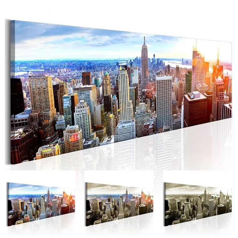 New York Building Staty Design Canvas Print Wall Art Modern Hem dekoration Välj färgstorlek ingen ram multicolor264k