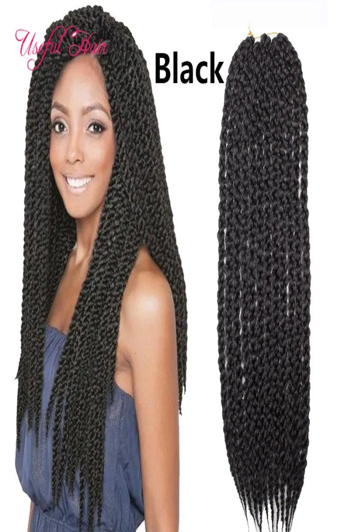 Cabetes cúbicos Cabelo 12Standspcs 3D Extensões de cabelo de crochê cúbicas Cabelo de trança sintética para mulheres negras Marley Box B2855039