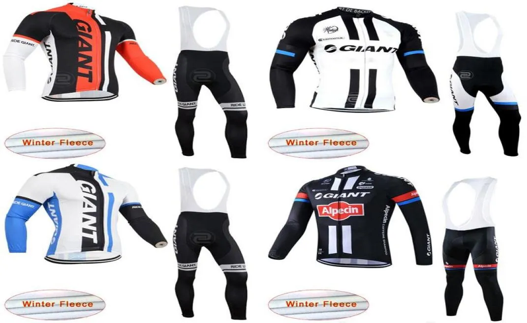 2019 New Team Cycling Winter Thermal Fleece Jersey（BIB）パンツセットメンズ長袖自転車Maillot Roupa ciclismo fengoutd4761480