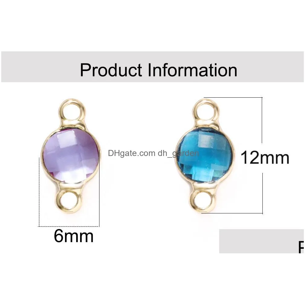 Charmes Mode 6mm Pendentifs En Verre De Cristal Pour Bracelet Boucle D'oreille Collier 12 Colorf Birthstone Charme Bricolage Bijoux À La Main Faisant Goutte De Dhgid