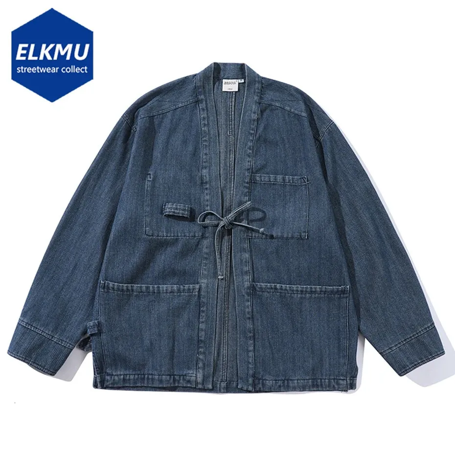 Mens Japanese Denim Kimono Jacket Spring/Autumn Casual Cardigan