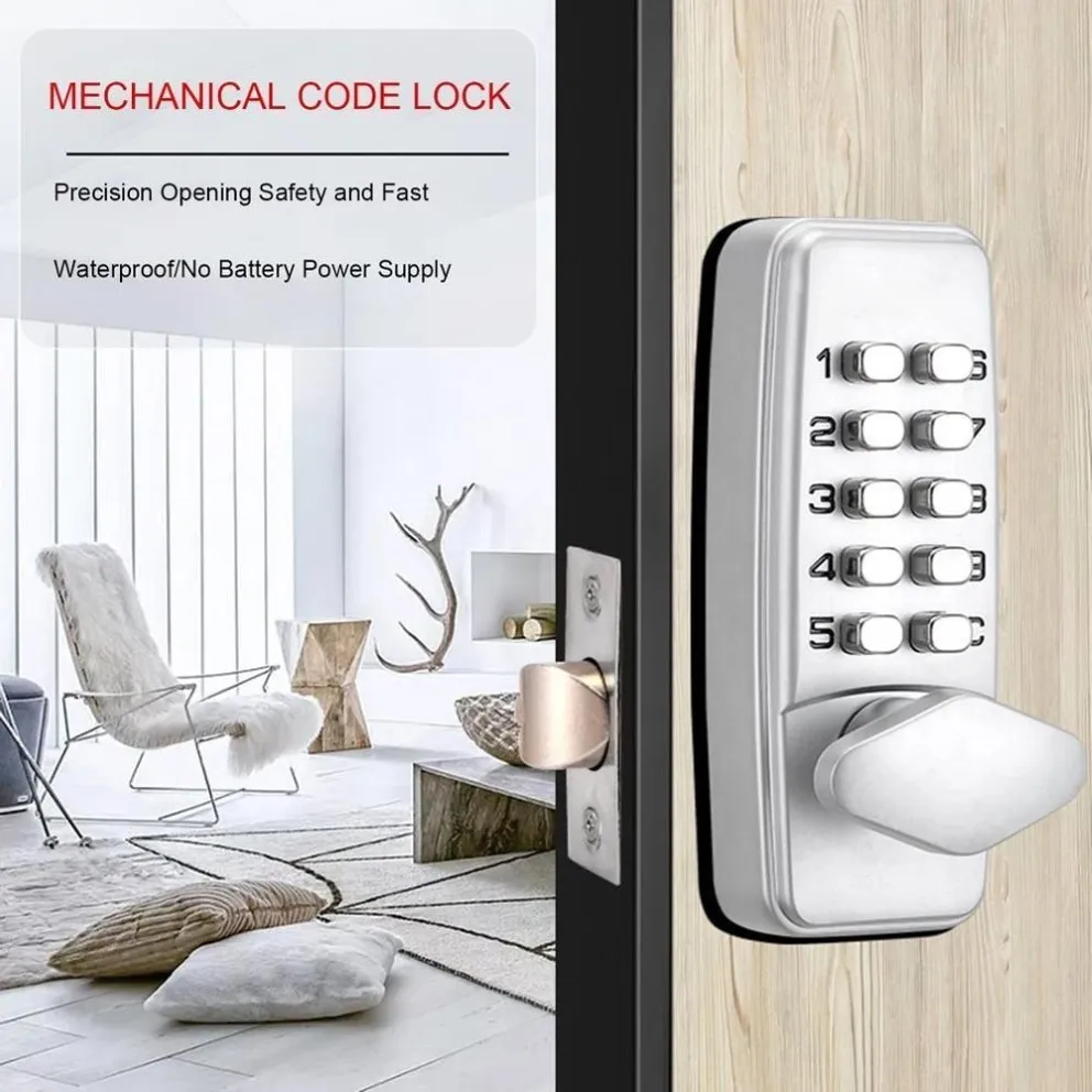380B Digital Password Door Lock Mechanical Code Keyless Entry Door Lock Waterproof Generation Password Electronic Lock 201013228y