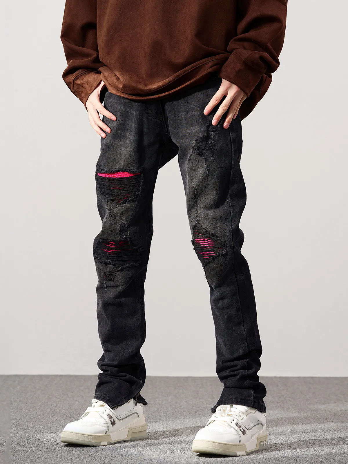 High Street Ripped Black Jeans Trend, Slim Fit Stretch Denim, Unisex  Distressed Pants with Zipper Detail Shop Now!