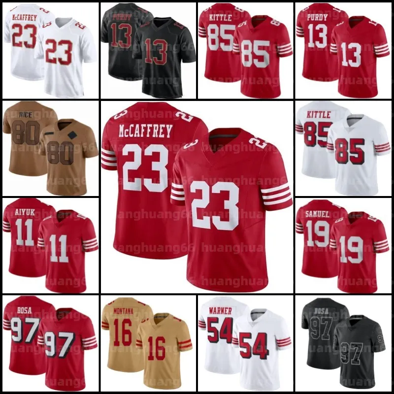 Christian McCaffrey Deebo Samuel Brock Purdy Football Jersey Nick Bosa George Kittle Patrick Willis Fred Warner Jerry Rice Talanoa Hufanga Jack Moody Brandon Aiyuk