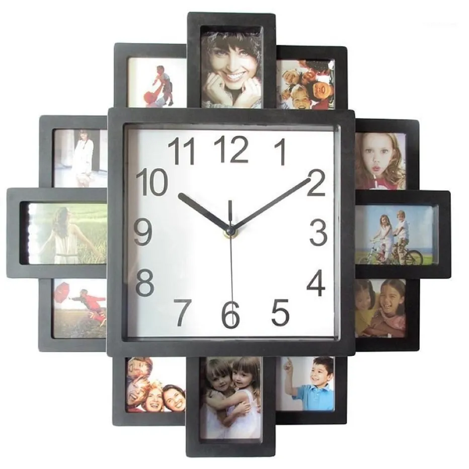 PO Frame Wall Clock New DIY Modern Desigh Art Picture غرفة المعيشة غرفة المعيشة ديكور Horloge-Abux1177z