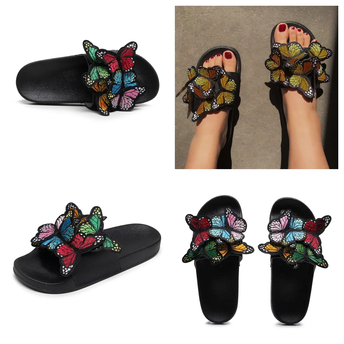 2024 Designer Sliders Sandal Hommes Pantoufle Black Bee Tiger Slide Canva Vert Summer Beache Slides Taille 36-41 GAI