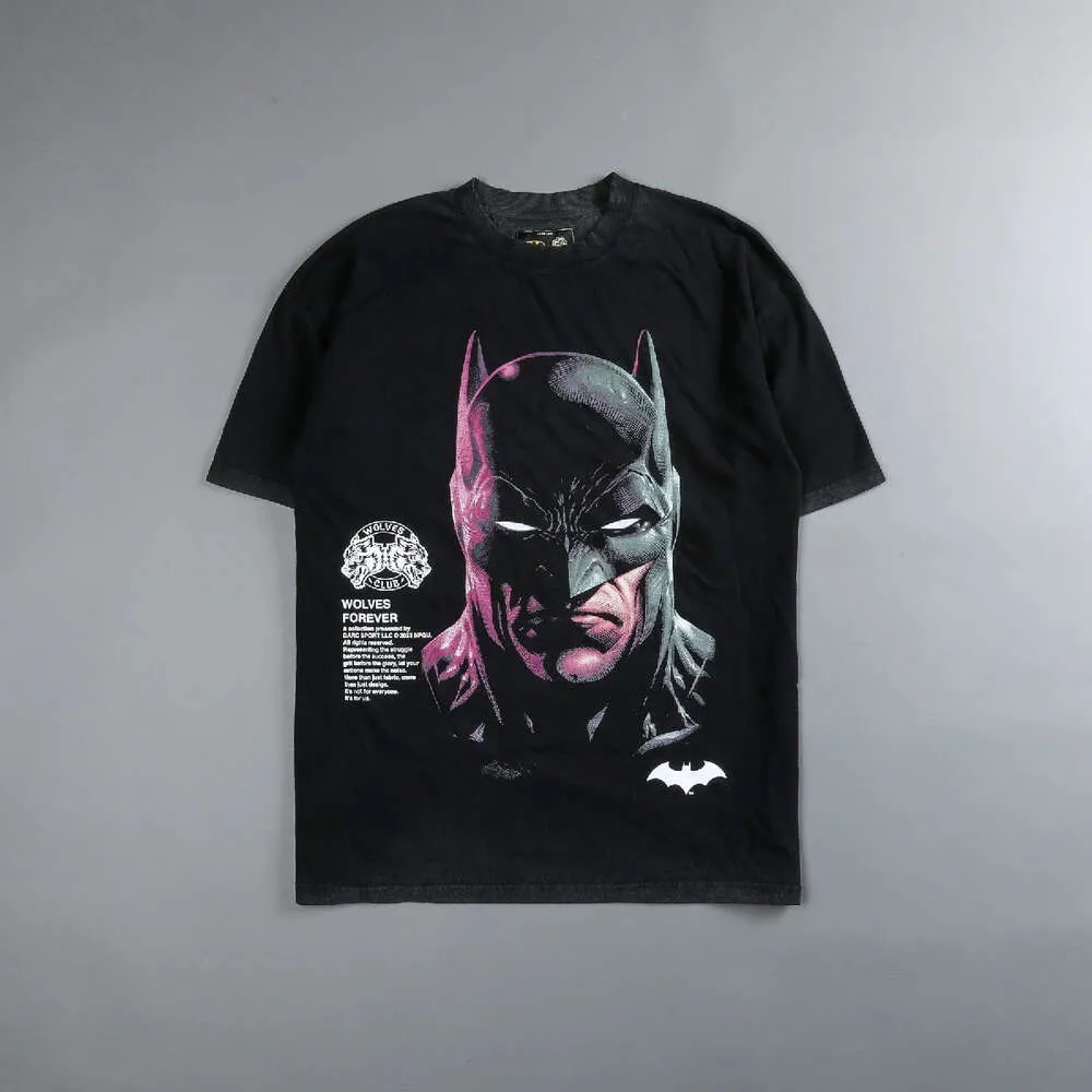 Darcspor Batman Camiseta Estampada Lobo Cabeça Americana Masculina Feminina Esportiva Casual Solta e Respirável Tendência