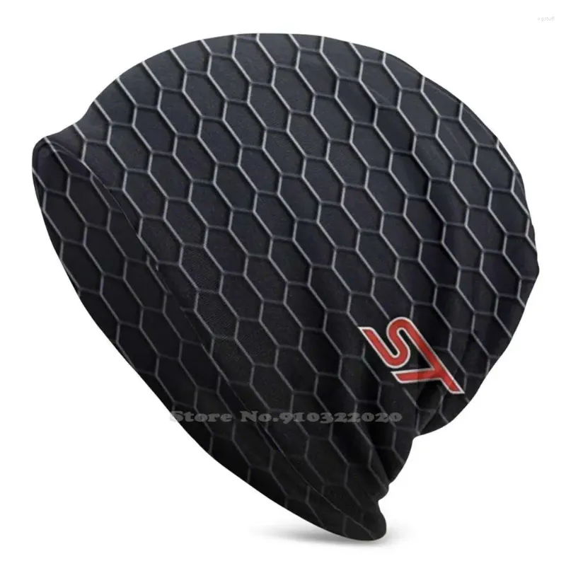 Berets Hex Grille - St Emblem Unisex Thin Knitted Beanie 3D Diy Hats Racing Performance Mondeo Fiesta Tuned Speed Hatchback Sport