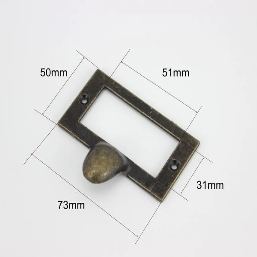 73 x 62 mm antiker Etikettenrahmen, Schubladen-Kartenhaltergriff mit Schrauben234q