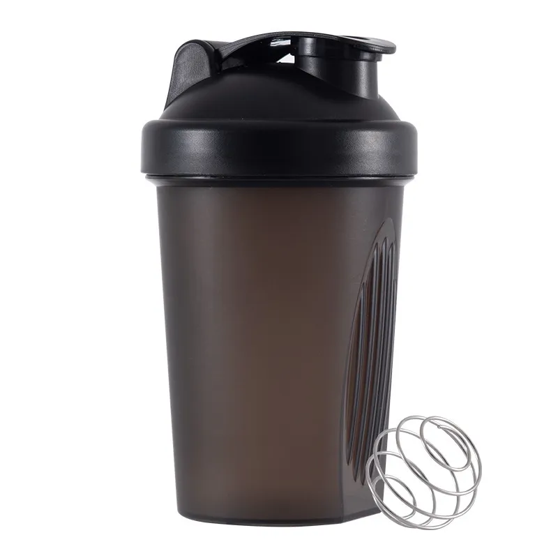 Copo shaker de 400mL Milk Shake Proteína em pó Copo de água Fitness Sports Copo de plástico com bola de mistura