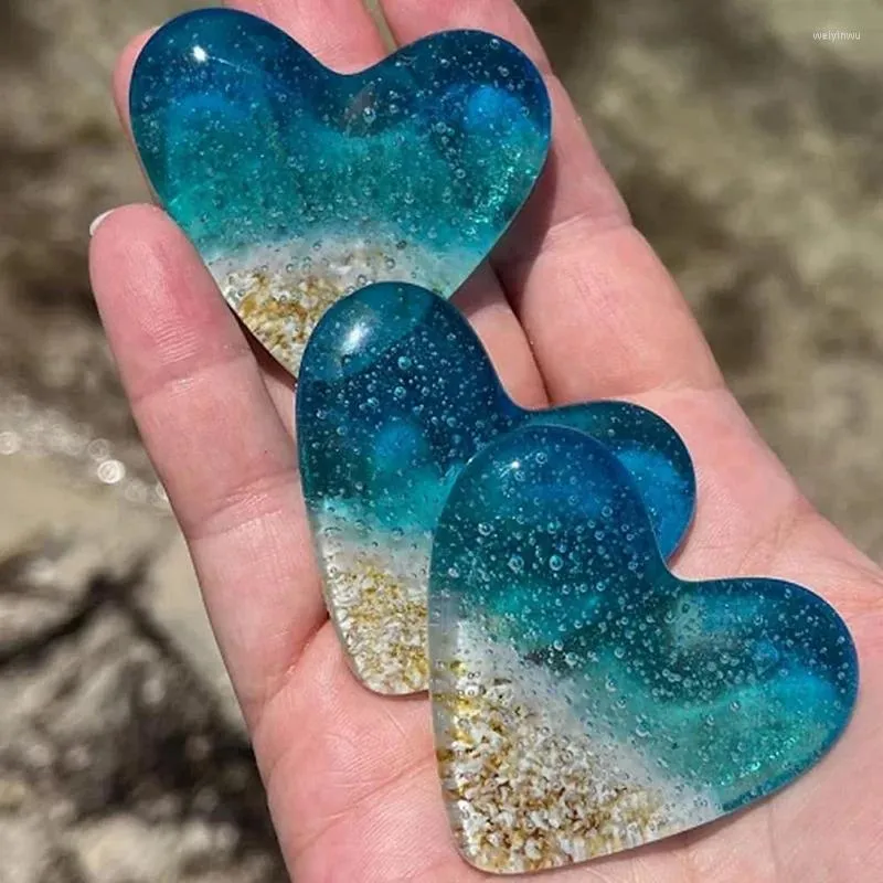 Bicchieri da vino 4X Vetro Tasca da spiaggia Gettone a forma di cuore Stella marina fusa fatta a mano, facile da usare