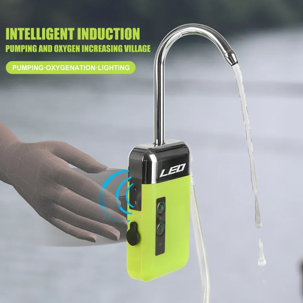 Pumps LED Sensor Water Oxygen Pump USB Intelligent Induction Fishing Outdoor Oxygenation Air Pump Portable Light Fishing Accessory