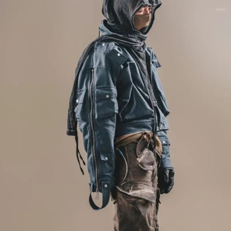 Мужские куртки Нишевая короткая куртка в стиле деконструкции Пальто Techwear Стиль Авангардный дизайн Sense Одежда