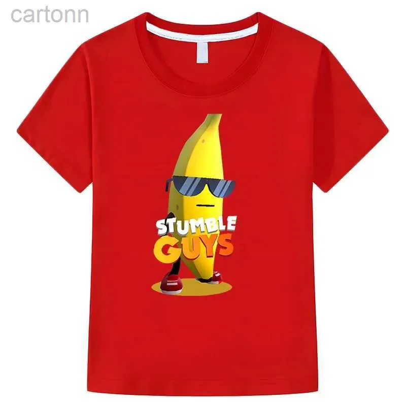 T-shirt Stumble Guys Magliette Ragazze Ragazzi Cartoon Banana Casual Magliette a maniche corte Bambini Stumble Guys Giochi Magliette y2k ragazze vestiti per ragazzi ldd240314