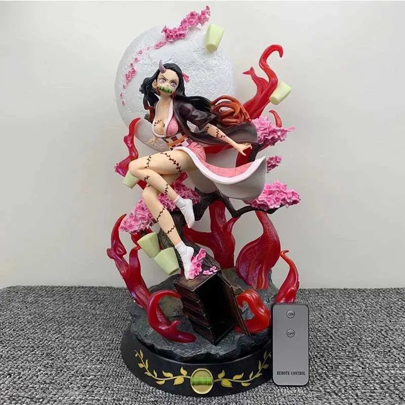 Dolls Nowe 42 cm GK Demon Slayer Anime Figura Kamado Nezuko z lekką akcją figurką kolekcjonerską modelem statua