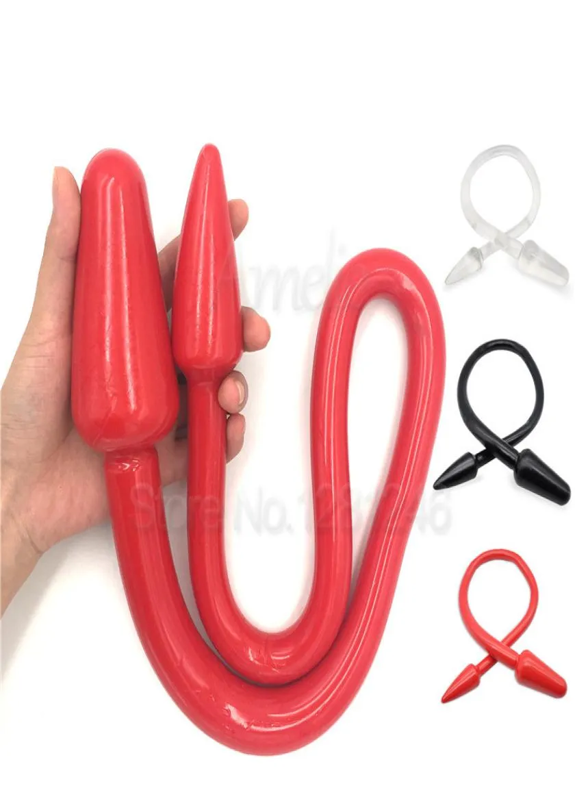 Long Butt Plug Doble Anal Consolador Gran Anal Plug Prostata Masaje Buttplug Dilatador Bolas Anales Juguetes Sexuales Para Mujeres hombres Parejas Gay Y4577708