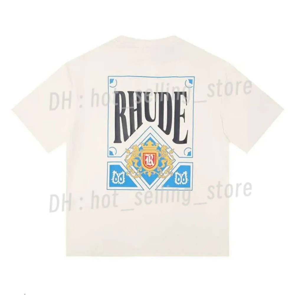 Trendy 100% pur coton marque Rhude chemise de luxe mode hommes chemises de créateurs hommes décontracté haut à manches courtes t-shirts hommes t-shirts taille américaine 71